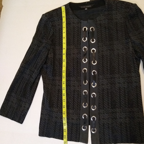 MING WANG knit print leather-like ribbon braid NWT jacket, XS - Picture 15 of 15